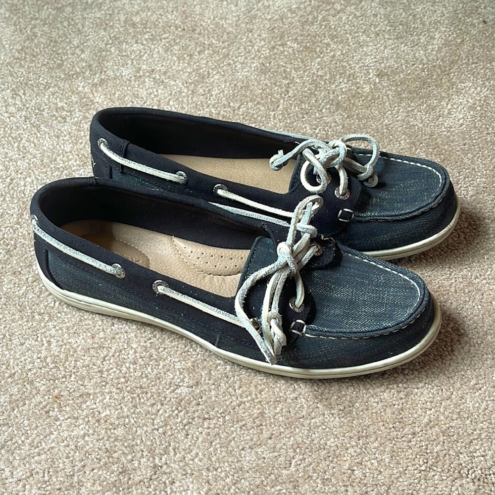 Black Sperry loafers